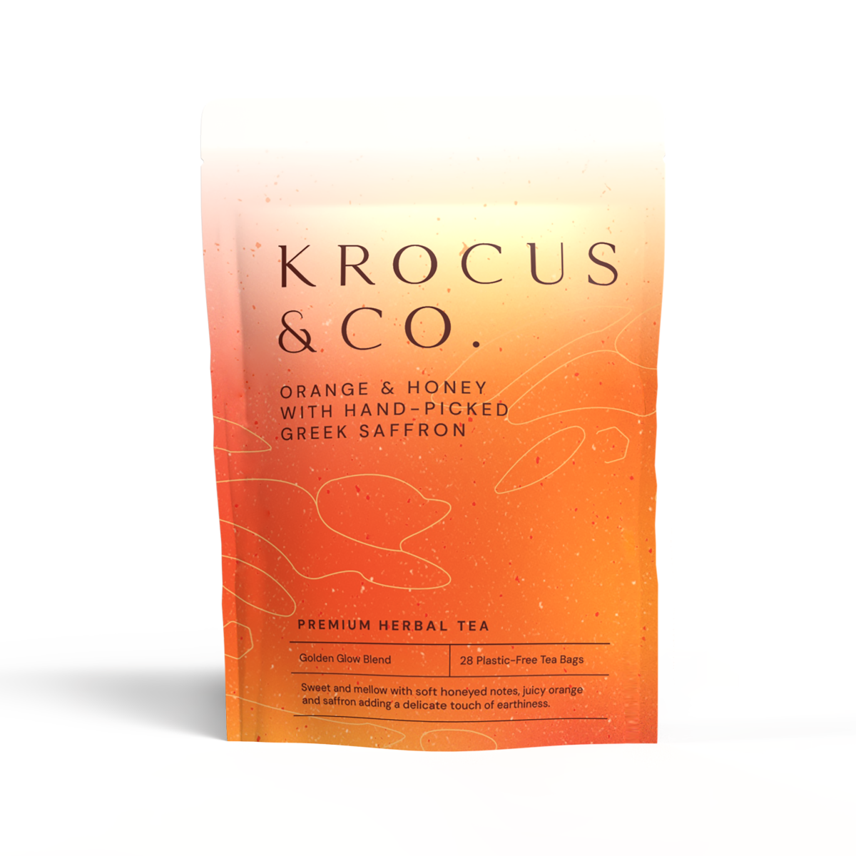 Krocus & Co. Orange & Honey with Greek Saffron premium herbal tea pouch