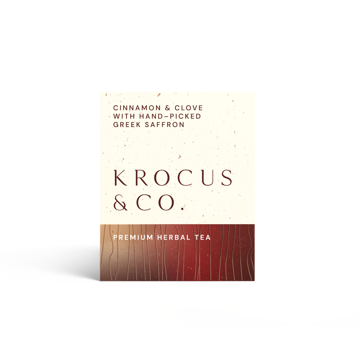 Krocus & Co. Cinnamon & Clove with Greek Saffron premium herbal tea box